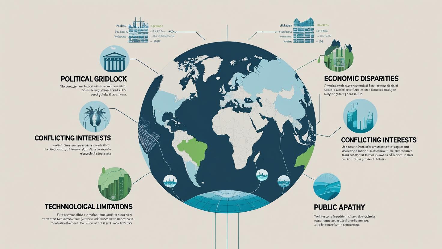 Discuss the roadblocks to global initiatives for environmental protection
